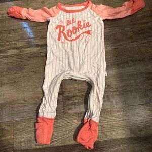 Little Sleepies Pink and White Lil Rookie Footie
